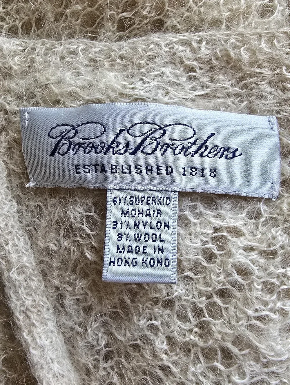 (354) BROOKS BROTHERS Open Stitch Wool Scarf